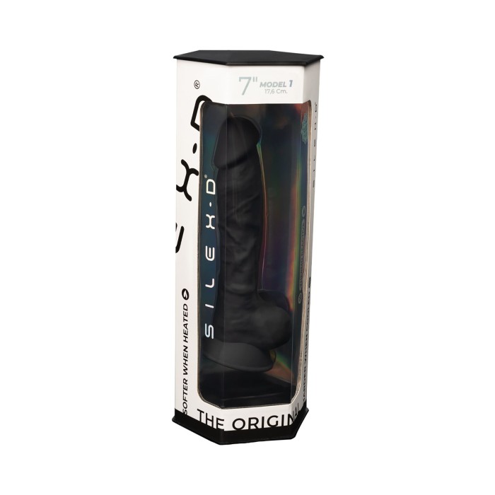 Фаллоимитатор SilexD Johnny Black (MODEL 1 size 7in), двухслойный, силикон+Silexpan, диаметр 3,8см