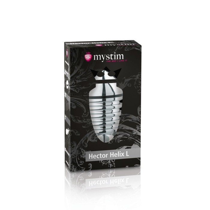 Металлическая анальная пробка Mystim Hector Helix L для электростимулятора, диаметр 5 см