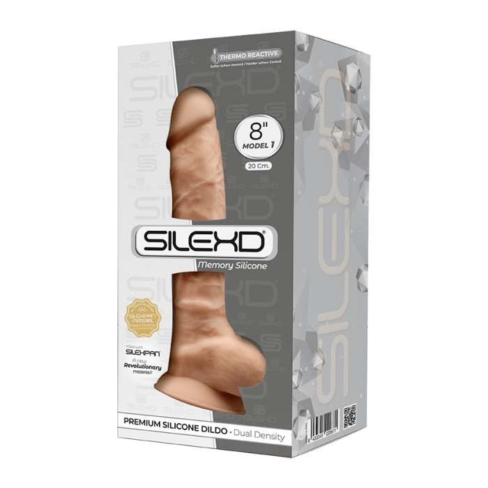 Фалоімітатор SilexD Vetus Flesh (MODEL 1 size 8in), двошаровий, силікон + Silexpan, діаметр 4,2см