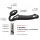 Безремневой страпон с вибрацией Strap-On-Me Vibrating Black M, диаметр 3,8см, пульт ДУ, регулируемый