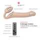 Безремневой страпон с вибрацией Strap-On-Me Vibrating Flesh M, диаметр 3,3см, пульт ДУ, регулируемый