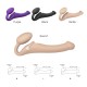 Безремневой страпон с вибрацией Strap-On-Me Vibrating Flesh M, диаметр 3,3см, пульт ДУ, регулируемый