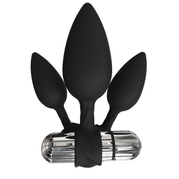 Набор анальных вибропробок Bathmate Anal Training Plugs VIBE, диаметр 2,5см - 3,1см - 3,8см