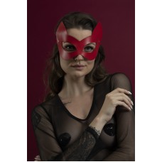 Маска кошечки Feral Feelings - Kitten Mask, натуральная кожа, красная