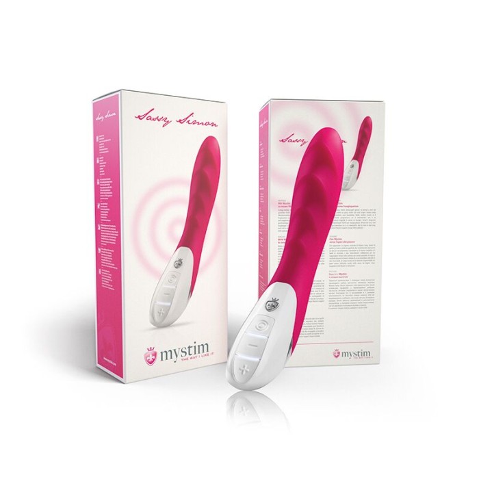 Мощный вибратор Mystim Sassy Simon Pink с двумя моторами и стимулирующим рельефом