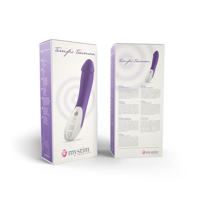 Мощный вибратор Mystim Terrific Truman Purple с двумя моторами и выраженной головкой
