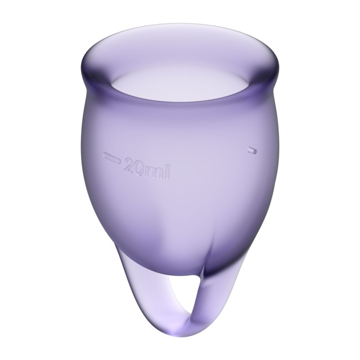 Набор менструальных чаш Satisfyer Feel Confident (lila), 15мл и 20мл, мешочек для хранения