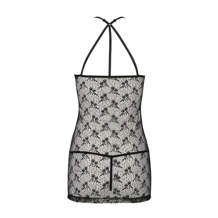 Полупрозрачная сорочка Passion AZALIA CHEMISE S/M, black
