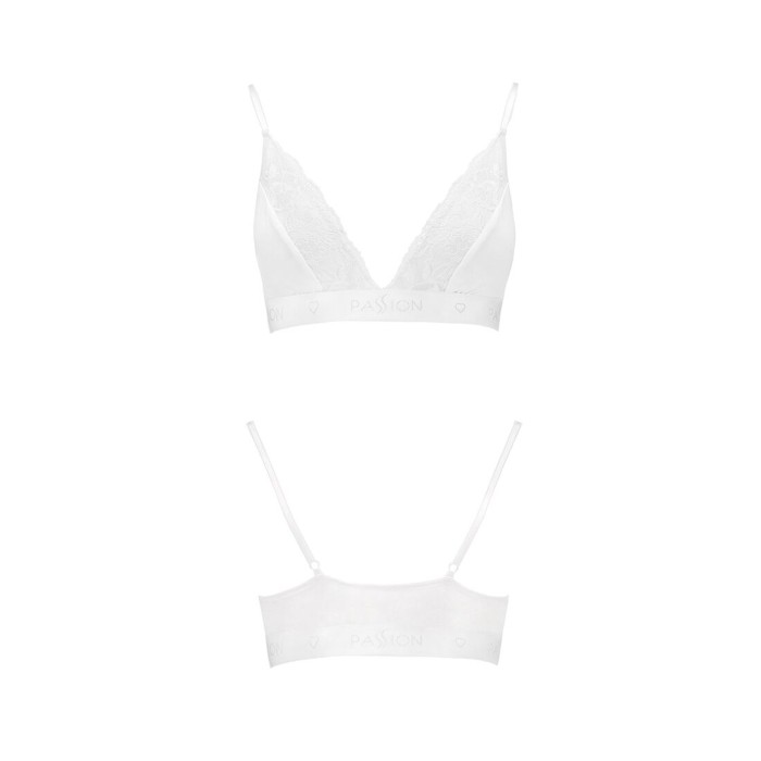 Эластичный топ с кружевом Passion PS001 TOP XL, white