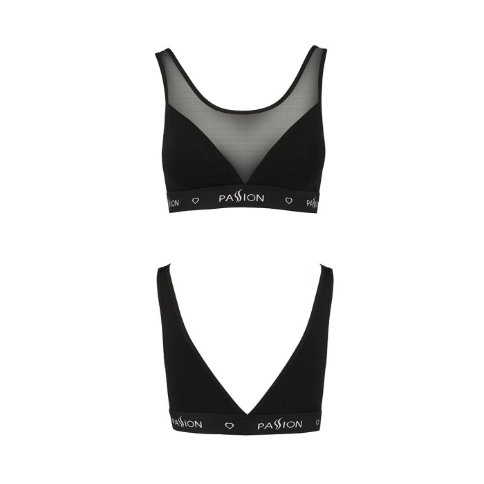 Топ с прозрачной вставкой Passion PS002 TOP S, black