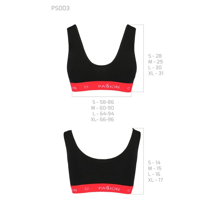 Спортивный топ на широких бретелях Passion PS003 TOP S, black
