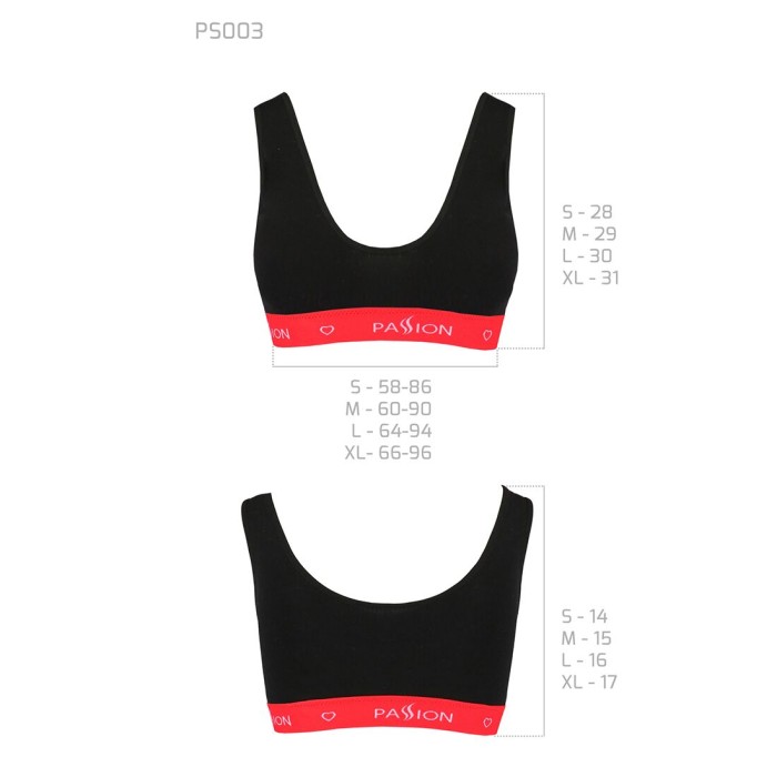 Спортивный топ на широких бретелях Passion PS003 TOP XL, black