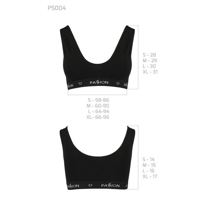 Спортивний топ з широкою гумкою Passion PS004 TOP XL, black