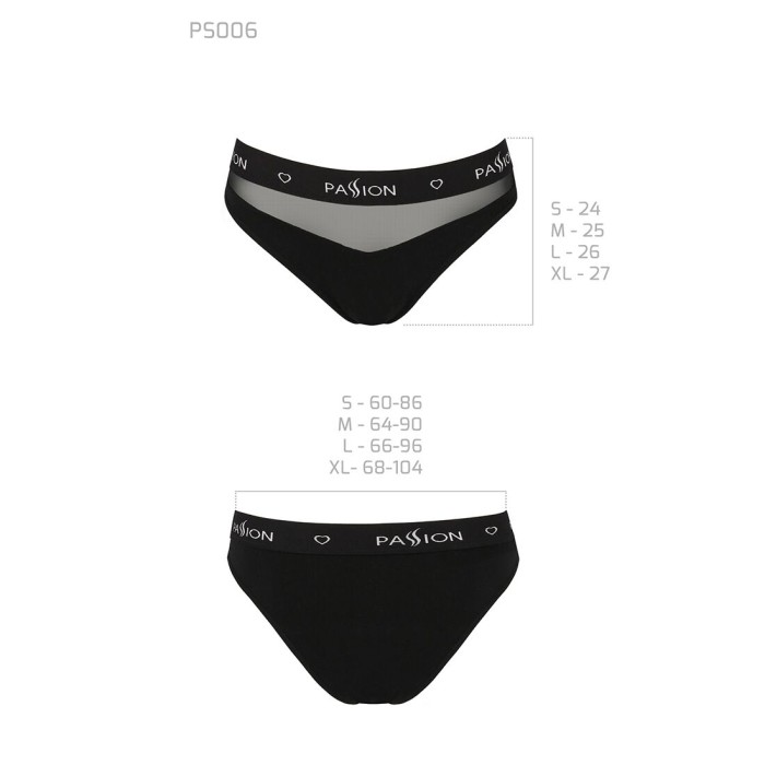 Трусики с прозрачной вставкой Passion PS006 PANTIES S, black
