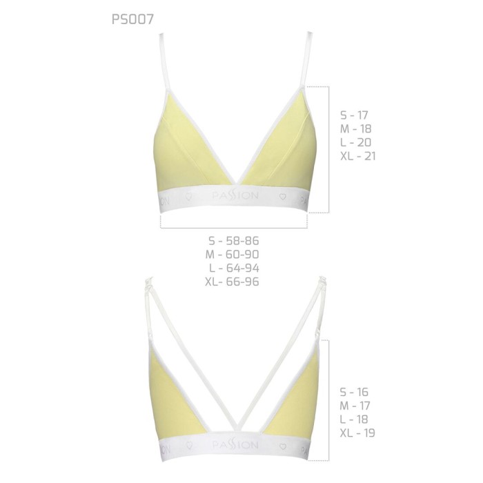 Спортивний топ з подвійними бретелями Passion PS007 TOP S, yellow