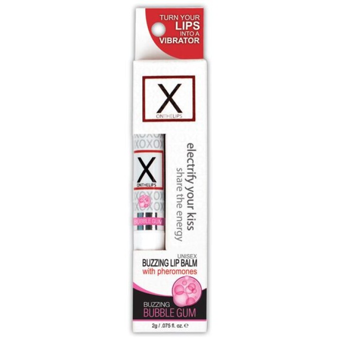 Стимулирующий бальзам для губ унисекс Sensuva – X on the Lips Bubble Gum с феромонами, жвачка