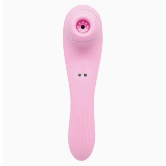Вибратор и вакуумный клиторальный стимулятор Alive Midnight Quiver Pink - секс-игрушка 2в1