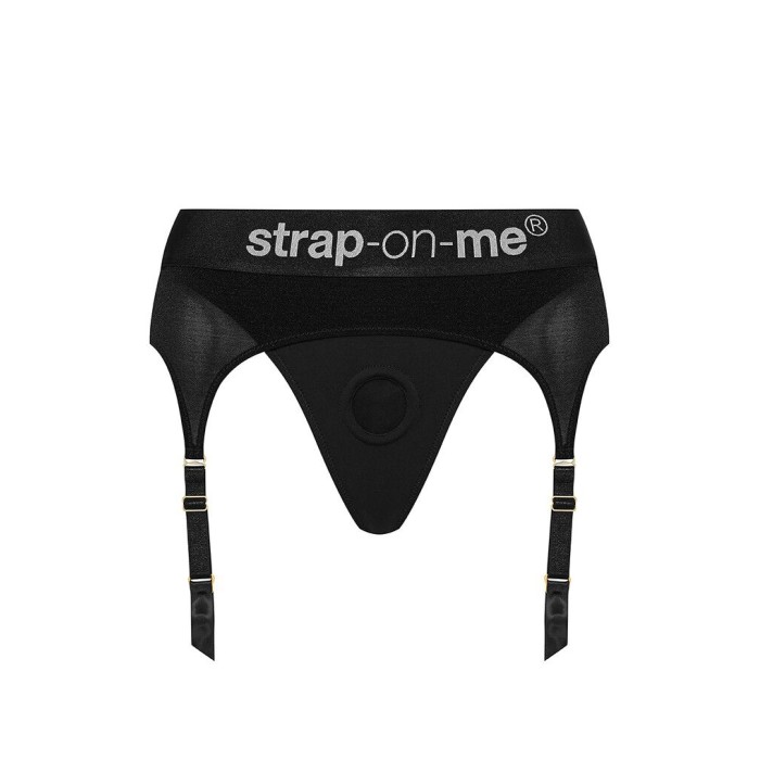 Трусы для страпона с подвязками для чулок Strap-On-Me REBEL HARNESS - M