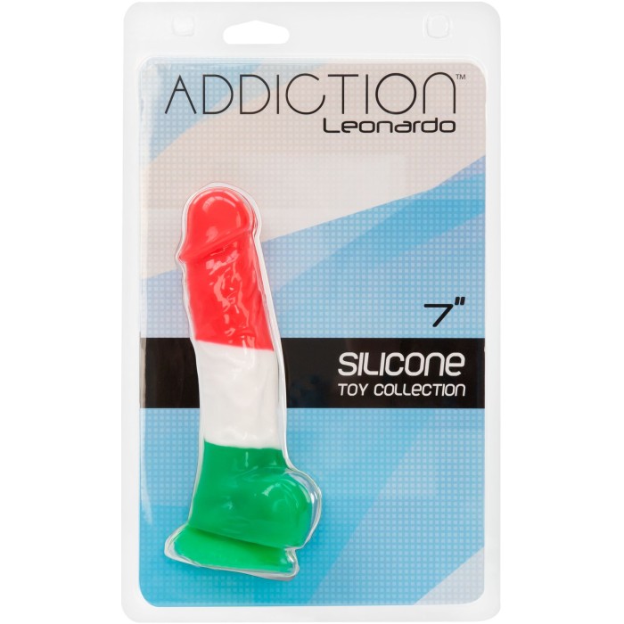 Цветной фаллоимитатор ADDICTION - LEONARDO - 7" - 3 COLOURS, 17,8 см, силикон