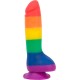 Радужный фаллоимитатор ADDICTION - JUSTIN - 8" - RAINBOW, 20,3 см, силикон
