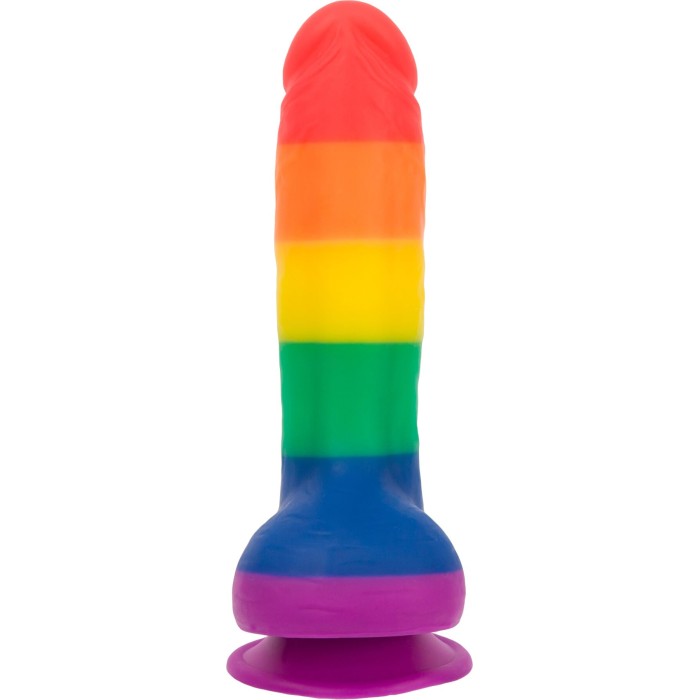 Радужный фаллоимитатор ADDICTION - JUSTIN - 8" - RAINBOW, 20,3 см, силикон