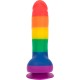 Радужный фаллоимитатор ADDICTION - JUSTIN - 8" - RAINBOW, 20,3 см, силикон