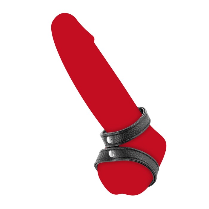 Двойное эрекционное кольцо с обхватом для мошонки Fetish Tentation Double Сockring