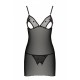Сорочка с вырезами на груди, стринги Passion LOVELIA CHEMISE L/XL, black