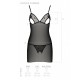 Сорочка с вырезами на груди, стринги Passion LOVELIA CHEMISE S/M, black