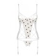 Корсет з підв'язками, стрінги Passion LOVELIA CORSET XXL/XXXL, white