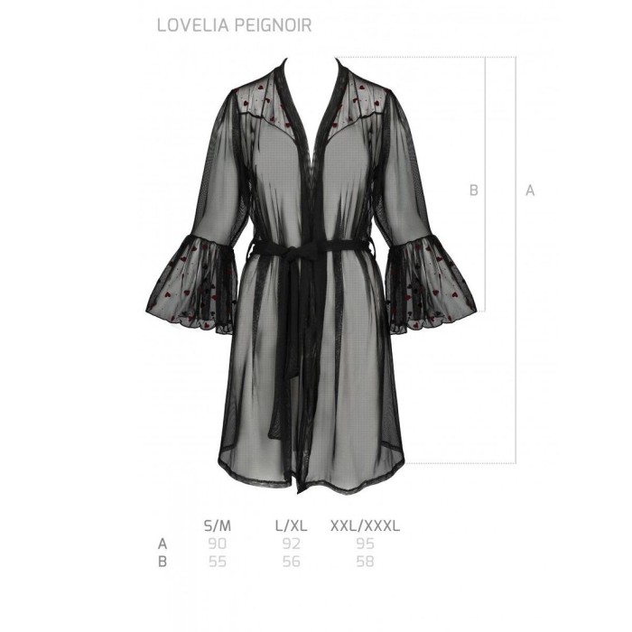 Воздушный пеньюар Passion LOVELIA PEIGNOIR S/M, black