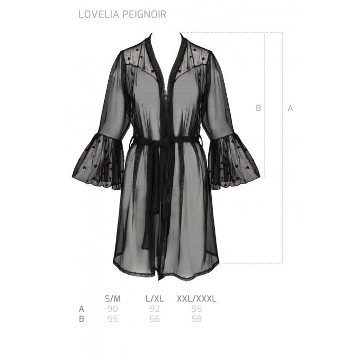 Воздушный пеньюар Passion LOVELIA PEIGNOIR XXL/XXXL, black