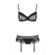 Сексуальный комплект с поясом для чулок Passion LOVELIA SET S/M, black