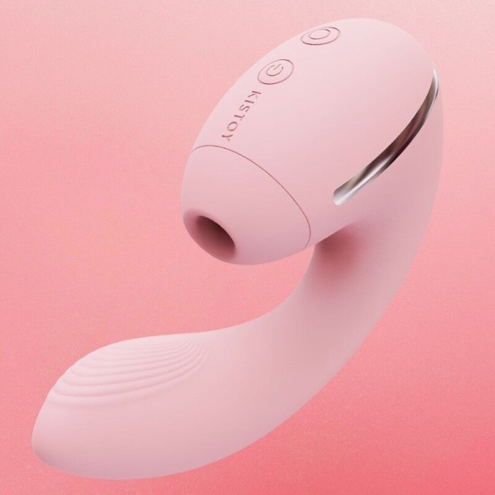 Вакуумный вибратор KISSTOY Tina Mini Pink, вагинально-клиторальный