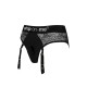 Кружевные трусы для страпона с подвязками для чулок Strap-On-Me DIVA HARNESS - S