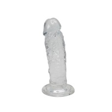 Прозрачный фаллоимитатор Alive Jelly Dildo Majestic, TPE, присоска, диаметр 3,7 см, длина 14,7 см