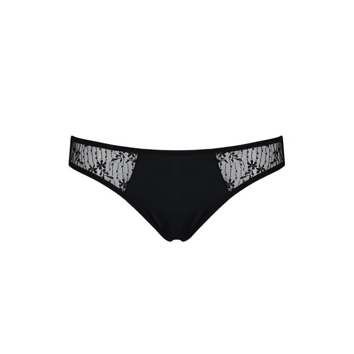 Трусики-слипы с кружевной сеточкой Passion DINA THONG XXL/XXXL, black