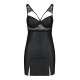 Бэби-долл из эко-кожи и кружева Passion LOONA CHEMISE S/M, black