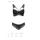 Комплект из эко-кожи с кружевом Passion LOONA SET L/XL, black, бра и трусики