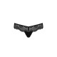 Кружевные трусики-танга с атласным бантиком Passion NAJA THONG XXL/XXXL, black