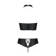 Комплект из эко-кожи Passion NANACY BIKINI XXL/XXXL, black, бра и трусики с имитацией шнуровки