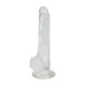 Прозрачный фаллоимитатор Alive Jelly Dildo Lusty, ТПЕ, присоска, диаметр 3,2см, длина 18см