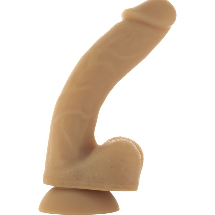 Гибкий фаллоимитатор на присоске ADDICTION — ANDREW 8″ Silicone Dong — Caramel, вибропуля в подарок