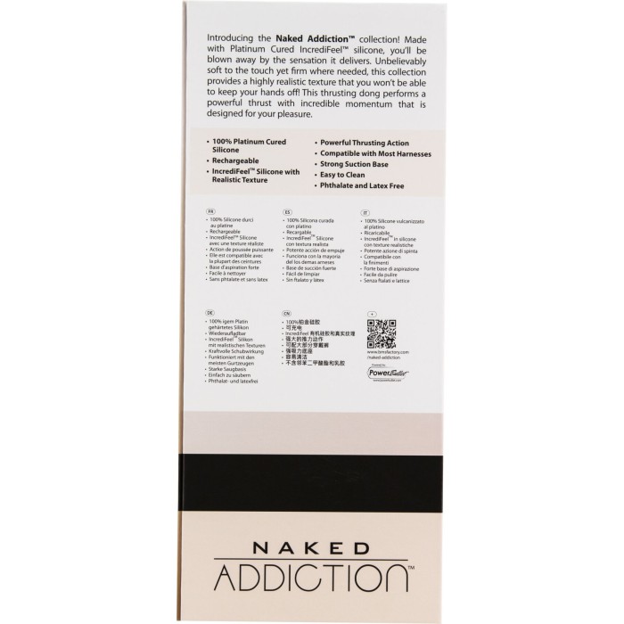 Фалоімітатор з пульсацією Naked ADDICTION Dominic 9″ Vanilla, пульт ДК, діаметр 4,2 см