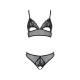 Комплект из браллета с ажурным лифом и открытыми трусиками Passion CHRISTA SET Open Bra S/M black
