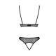 Комплект браллет с ажурным лифом и открытыми трусиками Passion CHRISTA SET Open Bra 2XL/3XL black