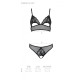 Комплект браллет с ажурным лифом и открытыми трусиками Passion CHRISTA SET Open Bra 2XL/3XL black