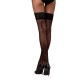 Чулки Passion ST120 1/2 black, ажурная силиконовая резинка с изысканным декором и люрексовой нитью