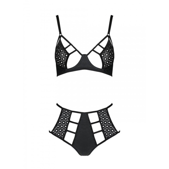 Розпродаж!!! Комплект з екошкіри Passion Tamaris Set black L/XL, бюстгальтер та трусики