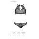 Комплект: бра, трусики с ажурным декором и открытым шагом Passion URSULA SET L/XL, black